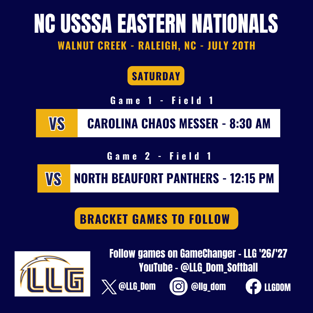 Weather permitting...we have Saturday softball on deck....
<a href="/Org_LLG/">Lady Lightning Gold Org Account</a> <a href="/LLGCOACH/">LLG</a>