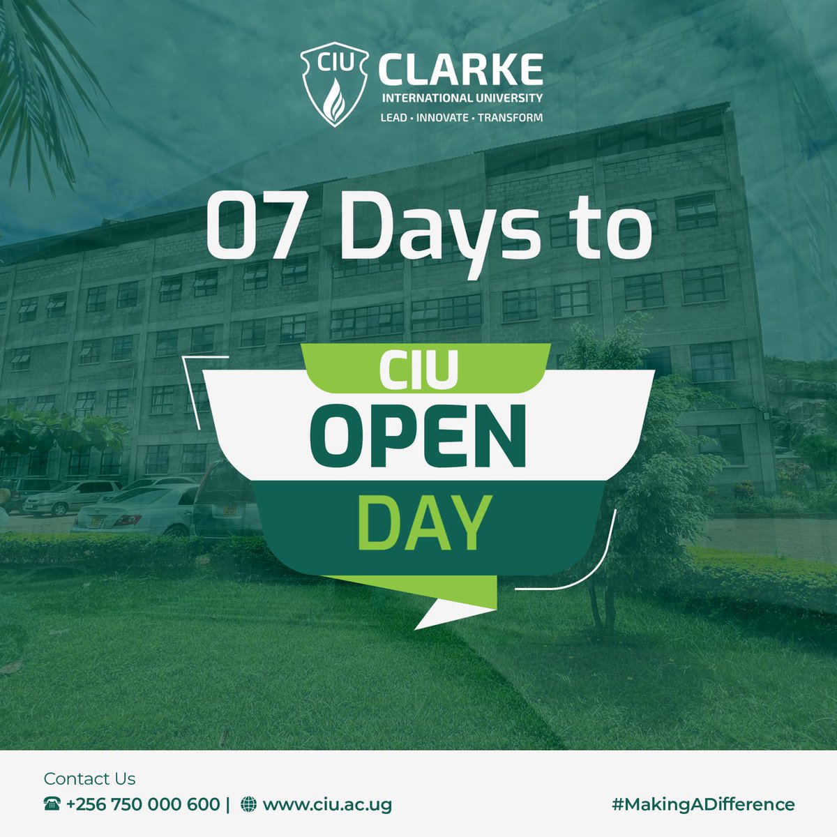 CIUuga's tweet photo. One week to go! Meet your future lecturers and engage in interactive sessions. Get all your academic questions answered. #CIUOpenDay #MeetTheLecturers #CIU2024 #CIU #Lead #Innovate #Transform #LIT https://t.co/bhu1aFZ0Or