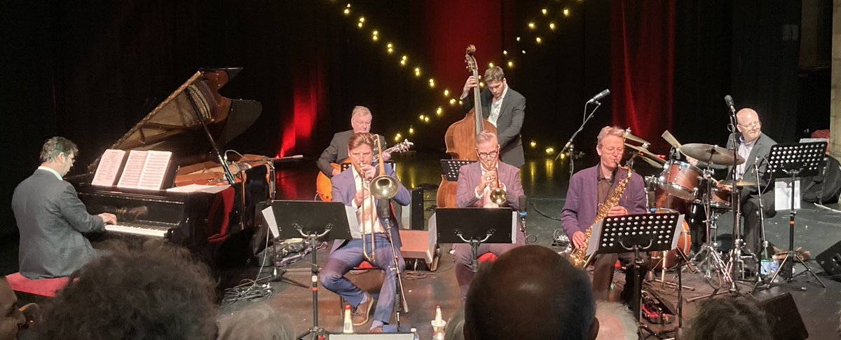 VickieFerrier's tweet photo. First concert for us today is Tom Gordon’s Kansas 7. These guys really swing! #ejbf24 https://t.co/J3eB2Bt1qf