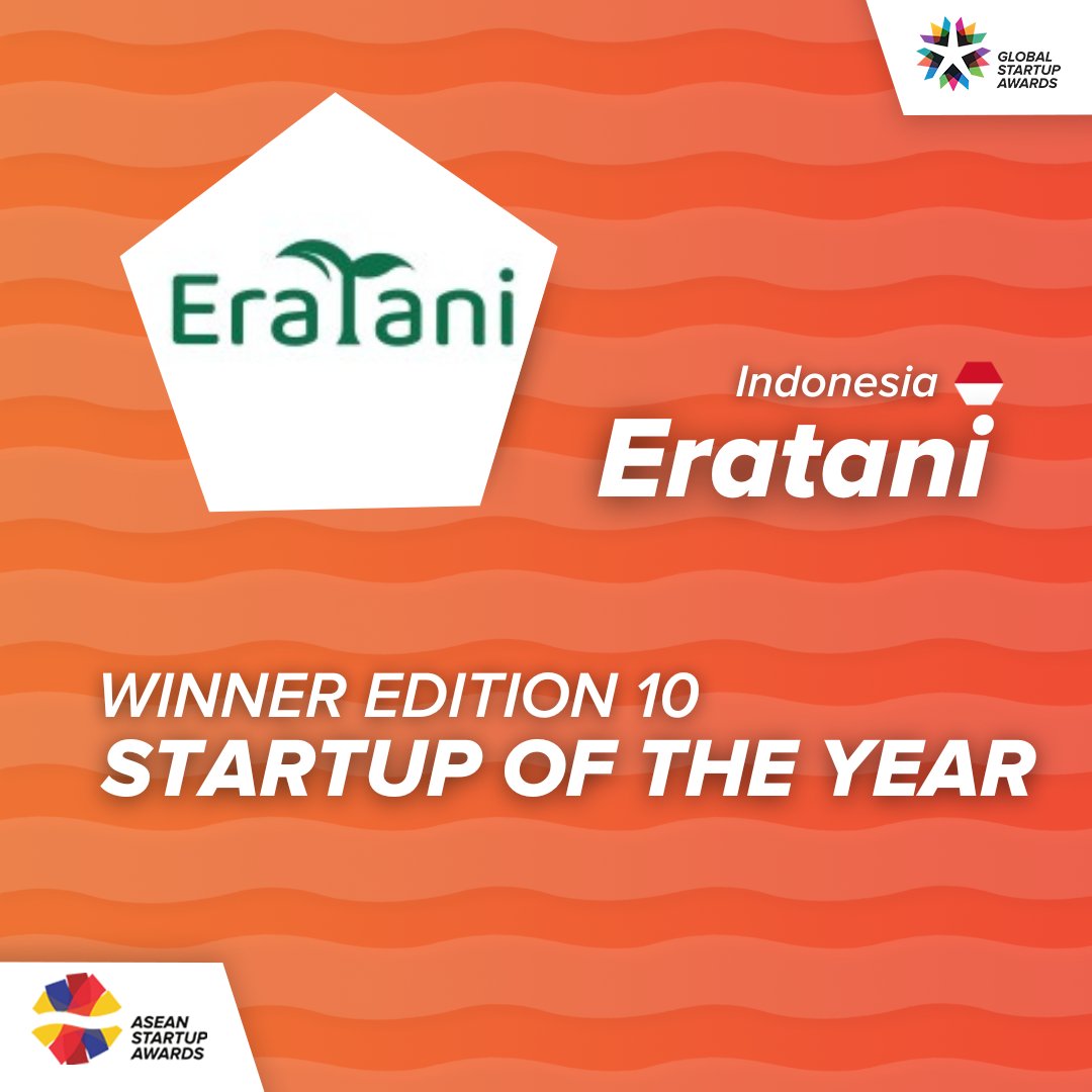 AseanStartup's tweet photo. Congratulations to Eratani from Indonesia 🇮🇩 for being honored as regional winner for Startup of the Year at the ASEAN Startup Awards! https://t.co/HqDG05gR3o