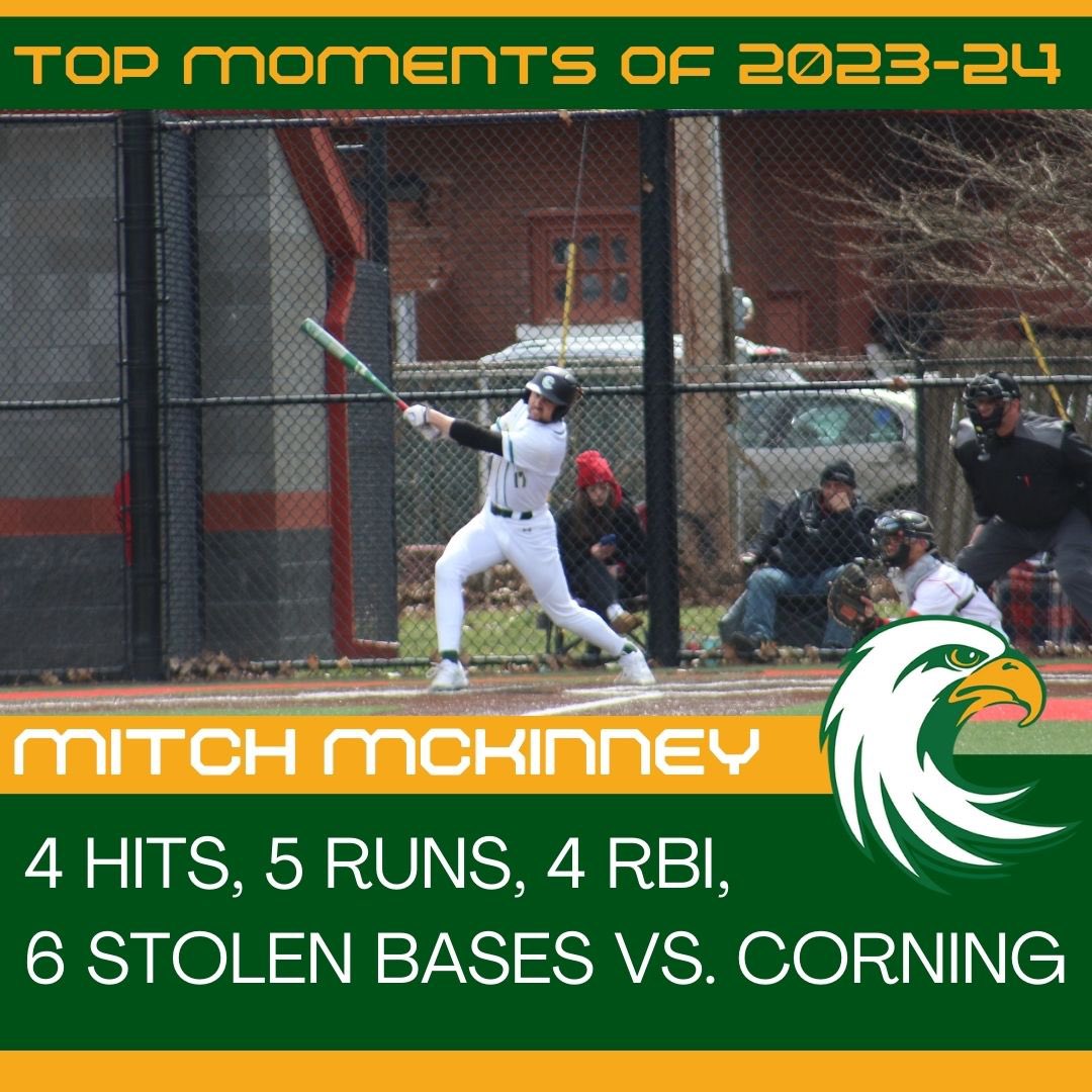 JAYHAWK NATION‼️

We continue our Top 20 Moments of 2023-24 with Mitch McKinney. The freshman baseball player had 4 hits, 5 runs, 4 RBI, 6 stolen bases in a doubleheader vs Corning.

New accomplishments will be showcased each Tuesday and Thursday of the summer.

#ProtectTheNest🦅
