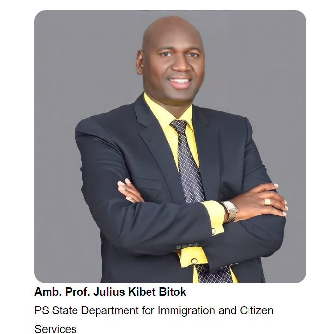 PropesaTv's tweet photo. If you've applied for an ID or Passport at Immigration and it's been "processing" for the last 7 months, this is the guy responsible: PS Immigration @JuliusKBitok. He's being used to suppress youth votes in 2027. Enough of this nonsense! @C_ServicesKE #BitokMustGo https://t.co/imXpyAXp9S