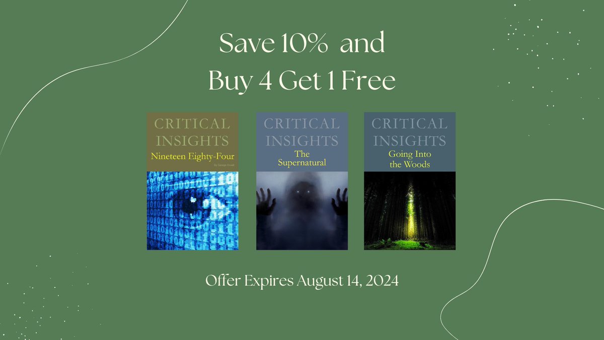 Summer Savings on the award winning Critical Insights Series. Special Buy 4 or More and Get One Free Offer too! conta.cc/3SaWNyq