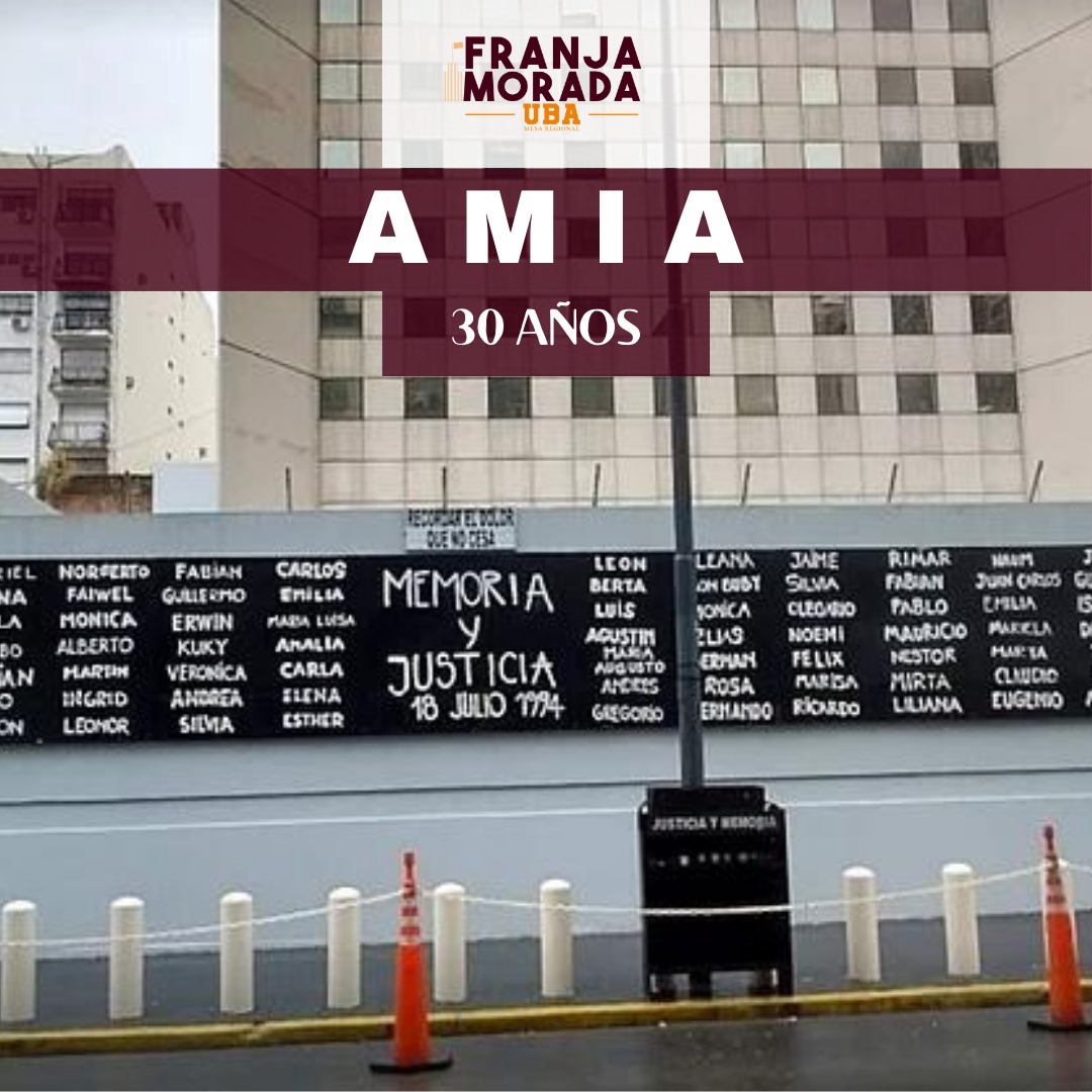 LA MEMORIA SERÁ LA GUÍA

🕯️ Hoy se cumplen 30 años del trágico atentado a la AMIA. Recordamos a las 85 víctimas que perdieron sus vidas y honramos a los cientos de heridos y a sus familias.

No olvidamos, no perdonamos.

#AMIA30Años #MemoriaAMIA