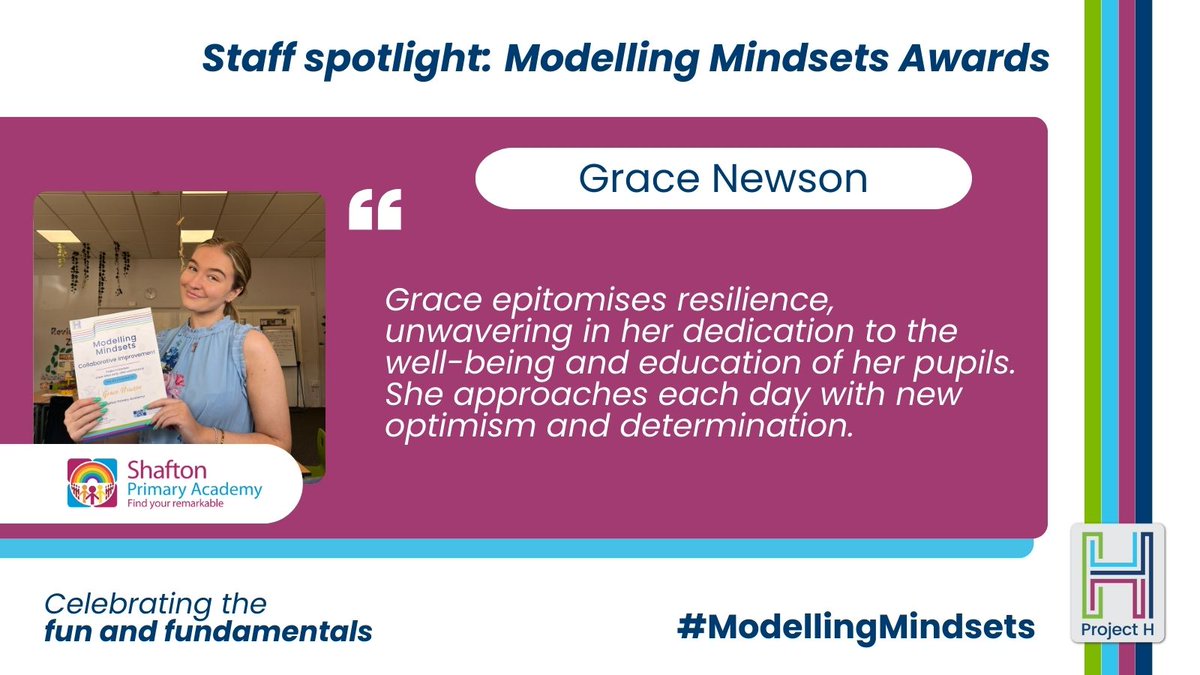Next up in our series spotlighting brilliant people who received nominations for their impact is Grace Newson at @ShaftonPrimary. Congratulations! 🎉

With the #ModellingMindsets campaign, we’re highlighting the best of the teaching profession across @AETAcademies' network.