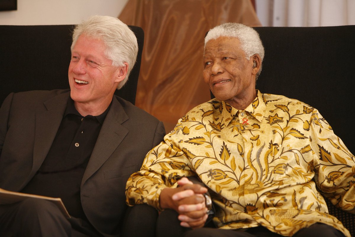 BillClinton's tweet photo. This International #MandelaDay I’m remembering and celebrating the legacy of my dear friend, Nelson Mandela.  He believed that each individual has the power to transform the world and make a lasting impact.  The lessons of his life are more important than ever. https://t.co/c8FVf1jLj9
