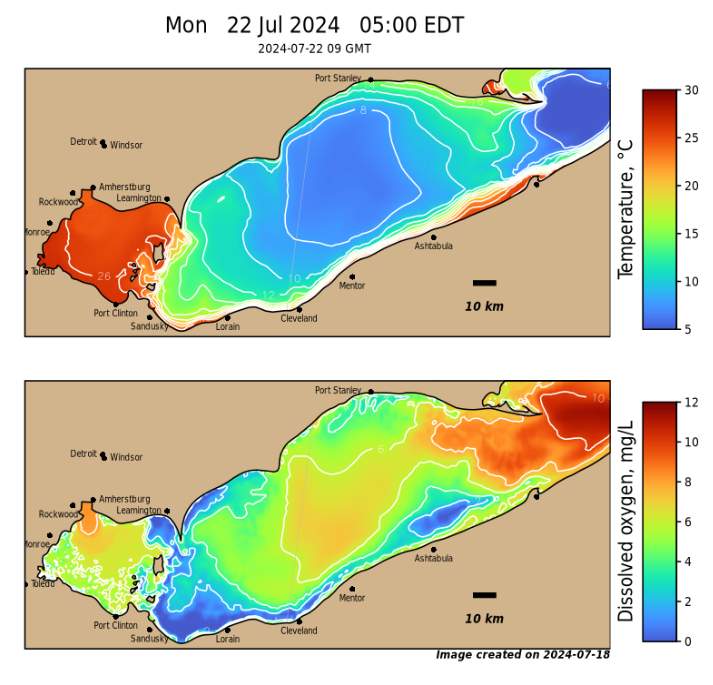 NOAA_GLERL's tweet photo. #LakeErie provides drinking water to over 2 million people, but hypoxia (low oxygen in the water) can disrupt the water treatment process.

NOAA’s newly operational Lake Erie Hypoxia Forecast predicts these hypoxic events, helping keep drinking water safe! https://t.co/iPJkfrSkJt https://t.co/kVdwu05vi3