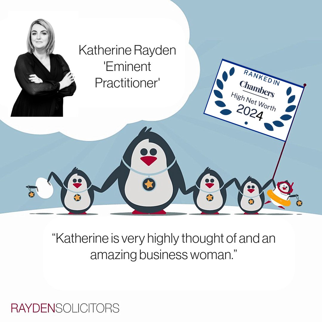 RaydensLaw's tweet photo. Huge congratulations to our Founder &amp; Senior Partner Katherine Rayden who has been recognised as an Eminent Practitioner in the 2024 Chambers High Net Worth Guide, an accolade solely reserved for ‘exceptional’ and ‘highly influential lawyers’. 🥂

#familylaw #chambersguides #hnw https://t.co/RMzZYwLrrd