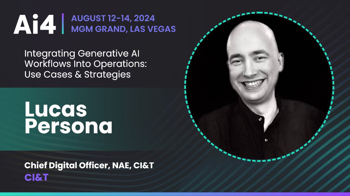 The Ai4 Conference is less than a month away! On August 14th, I'll be taking the stage to dive into "Integrating Generative AI Workflows into Operations," exploring real-world use cases and practical strategies. 
I'm excited to exchange ideas with fellow AI enthusiasts.