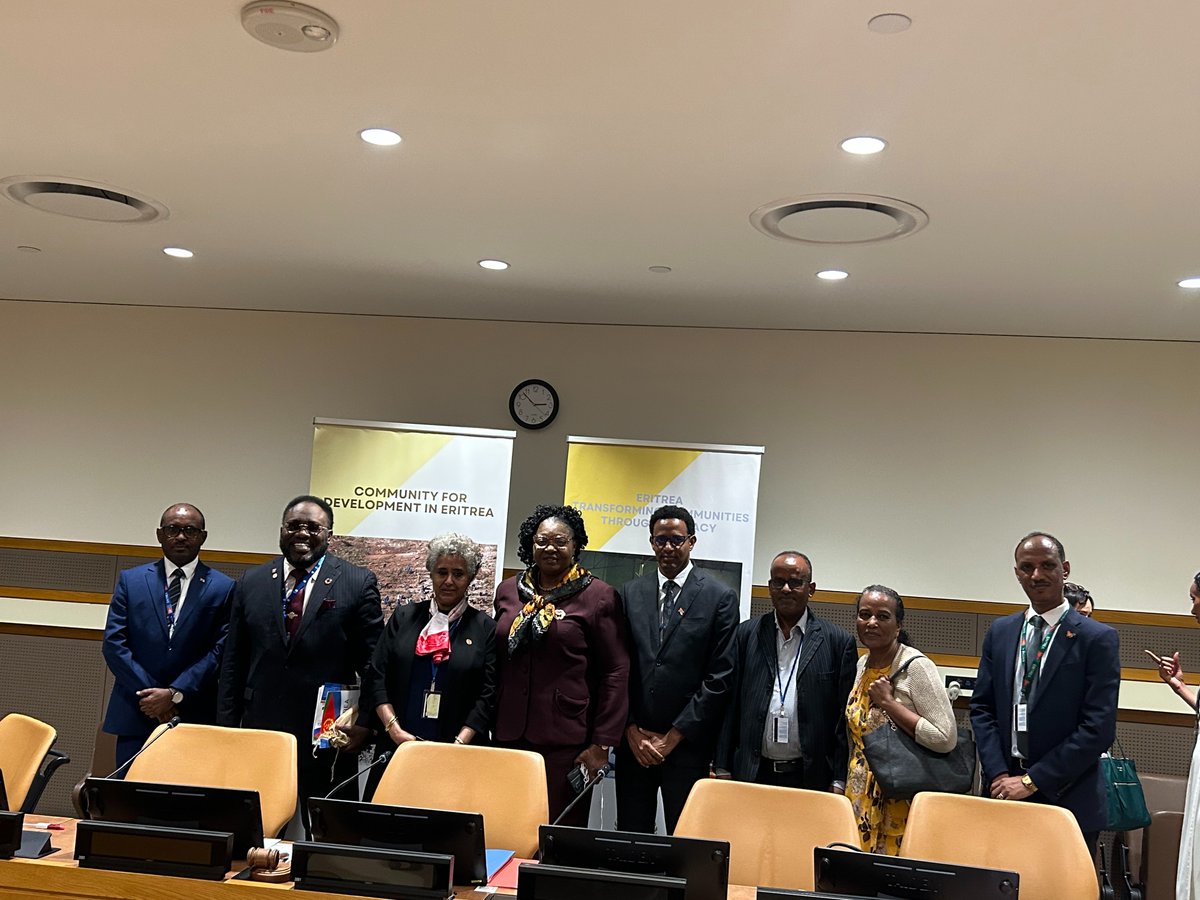#Eritrea's Permanent Mission to the UN hosted a Side Event yesterday under the theme "Empowerment for brighter and more Sustainable Future...".  

Underyling objective of the Event was to facilitate further engagement with Member States; to highlight the interconnections between