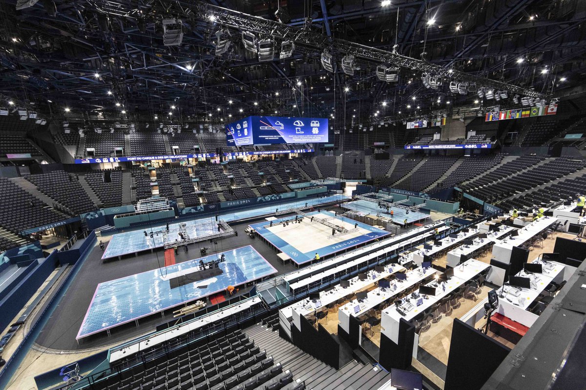 A Arena da Ginástica Artística, Rítmica e de Trampolim dos Jogos Olímpicos  #Paris2024 Curtiram? #Olimpiadas #Ginastica, image size:1200x800