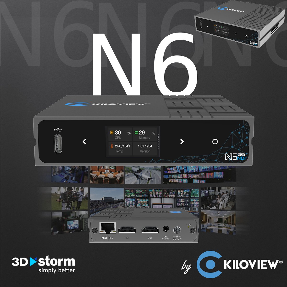 🚀 Transform your workflow with the <a href="/kiloview/">Kiloview Electronics</a>
N6! 👌
Unlock the power of 2-in-1 HDMI/NDI bi-directional conversion with the N6, compatible with Full NDI®, NDI®|HX2 &amp; NDI®|HX3 for seamless integration.

👀Explore more about the N6 on the 3D Storm website 🌐3dstorm.com/en/kiloview/n6…