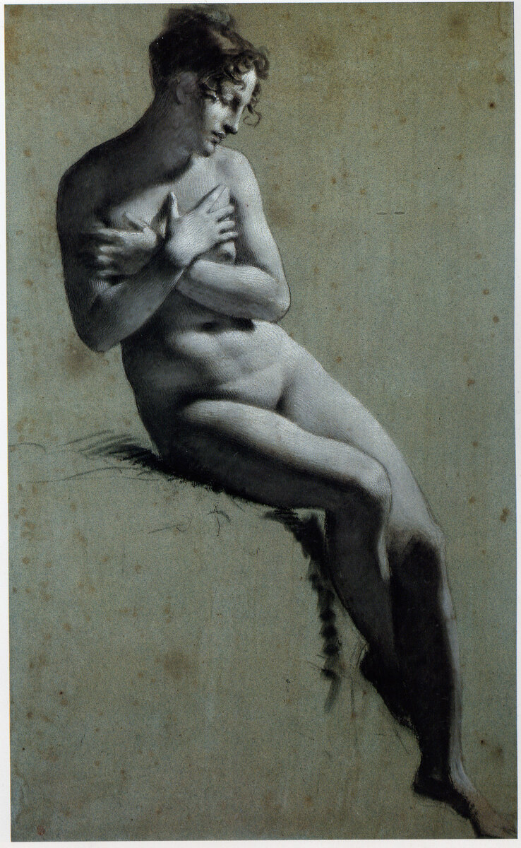Drawing of Female Nude with charcoal and chalk wikiart.org/en/pierre-paul…