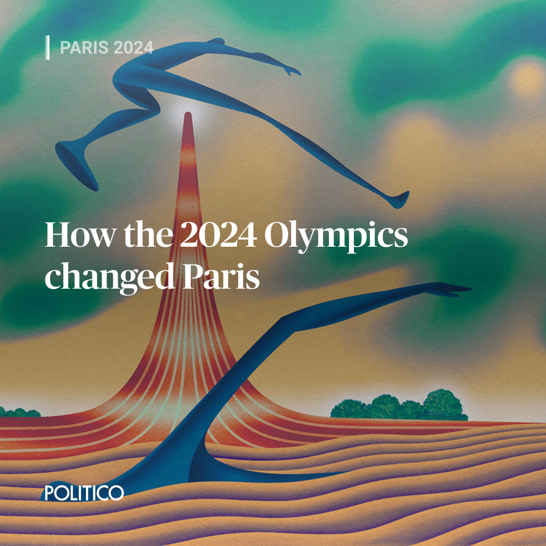 POLITICOEurope's tweet photo. Ahead of the 2024 Summer Olympics, Paris pledged to transform itself.

From making the Seine swimmable to modernizing the transport system, how have the city's ambitions really panned out? 

🔗 https://t.co/T6cTMfSanH https://t.co/yzASFxUnCh