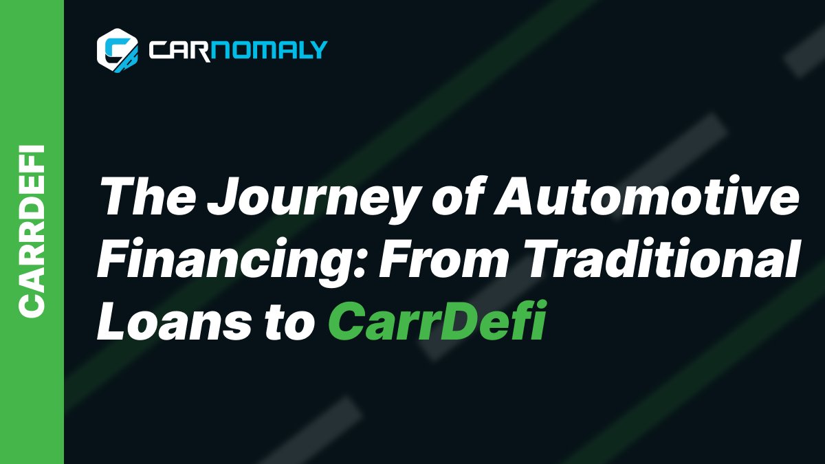 carnomaly's tweet photo. Explore the future of automotive financing from traditional loans to the revolutionary potential of #CarrDefi! 🚗🌐💡
Read more: https://t.co/ysSTNP0ChD
#Carnomaly $CARR https://t.co/UeM4wSAzkW