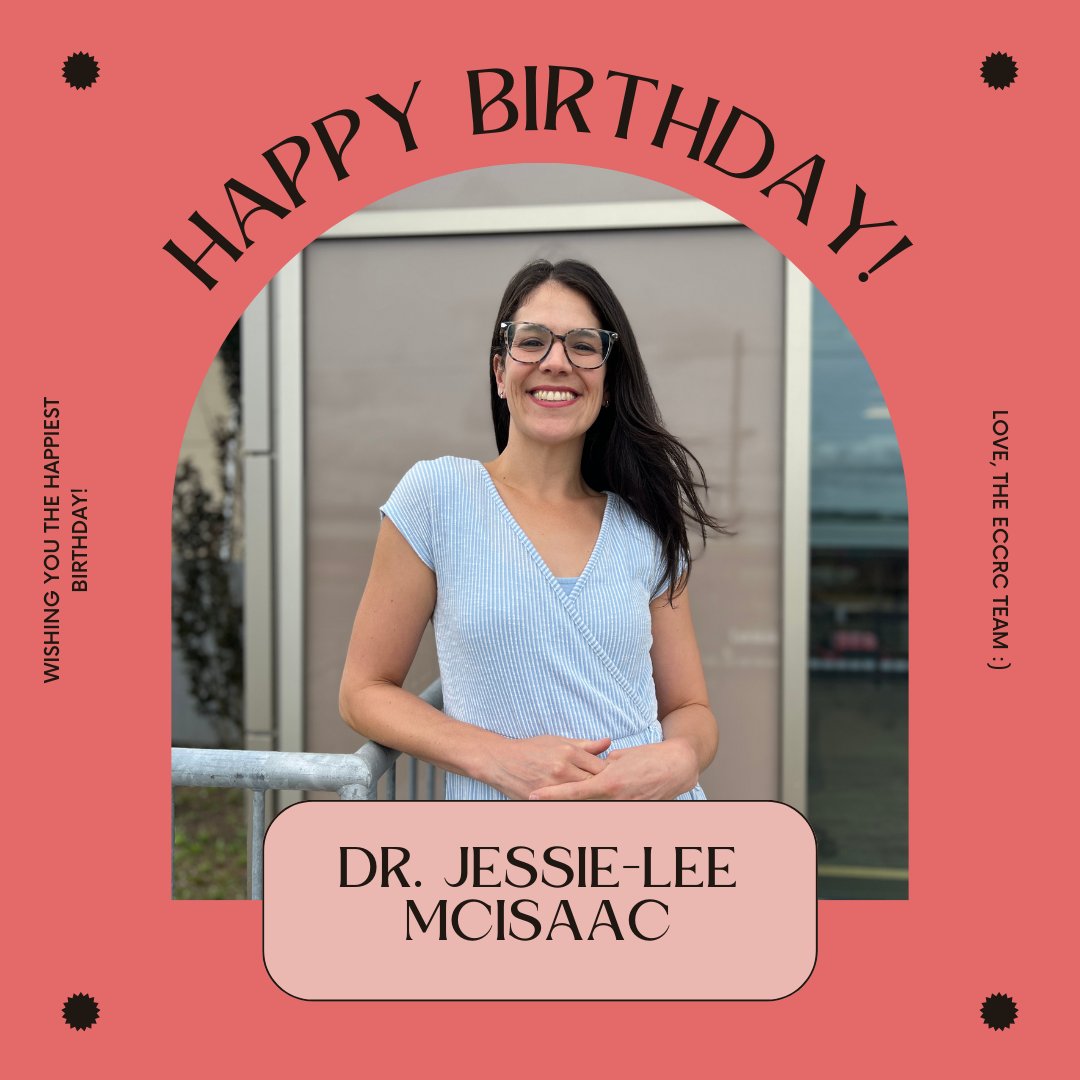 eccrc_msvu's tweet photo. We would like to take a moment to wish our wonderful research director Dr. Jessie-Lee McIsaac a Happy Birthday! Join us to celebrate this birthday Queen. #BirthdayGirl #Research #ECCRC #MSVU https://t.co/Qqd7mlPGlh