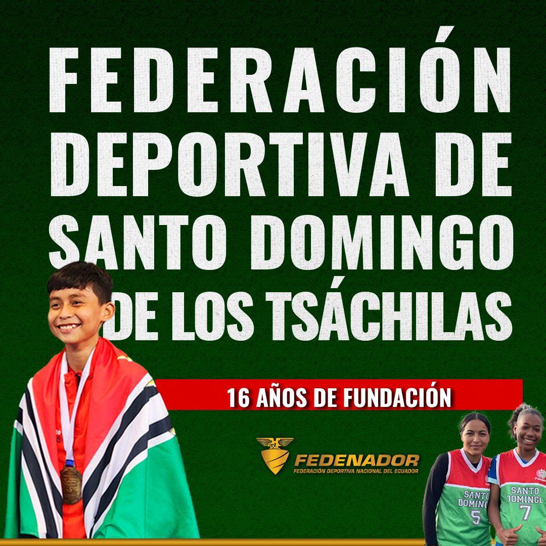 Fedenador saluda y felicita a la <a href="/FDSantoDomingo/">FDSantoDomingo</a> al cumplir hoy sus 16 años al servicio del deporte. 🎉

#Fedenador #Deporte #Aniversario #SantoDomingoDeLosTsáchilas