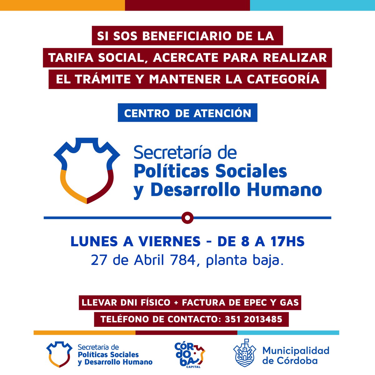 360Carli's tweet photo. Desde @municba en un trabajo en conjunto con @cordobaok y @epecoficial, estamos realizando operativos de categorización de la tarifa social para que puedas conservar el nivel de subsidio. https://t.co/ohsI7lZYW2