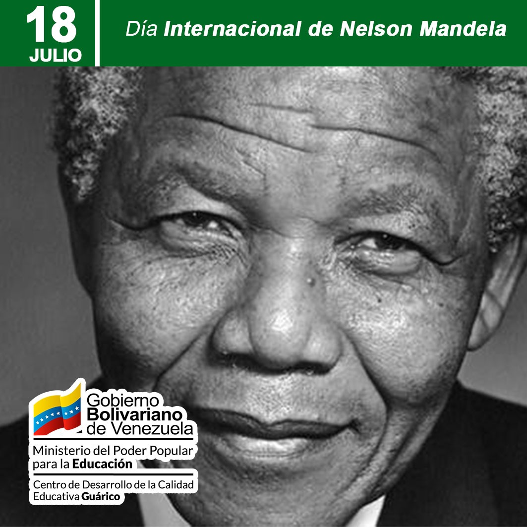 #VenezuelaObrera
#Efemérides Un día como hoy #18Jul de 1918 nace Nelson Mandela, fue el primer presidente de Sudáfrica en ser elegido por medios democráticos bajo sufragio universal.
<a href="/NicolasMaduro/">Nicolás Maduro</a> 
<a href="/_LaAvanzadora/">Yelitze Santaella</a> 
<a href="/MPPEDUCACION/">MPPEDUCACION</a> 
<a href="/CDCEGuarico/">CDCE del Estado Guárico</a> 
<a href="/EliasEducacion1/">Elías Zurita</a> 
<a href="/josemvasquez/">José Vásquez</a>