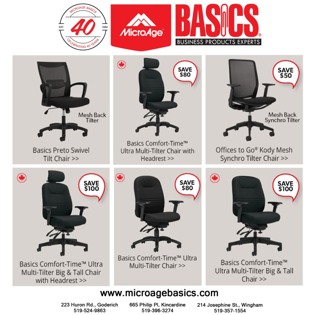 MicroageG's tweet image. Need to take a load off and wish to pull up a chair or perhaps just interested in comfort, we have you covered.   
#microagebasics #officesupplies #quartet #pendaflex #dymo