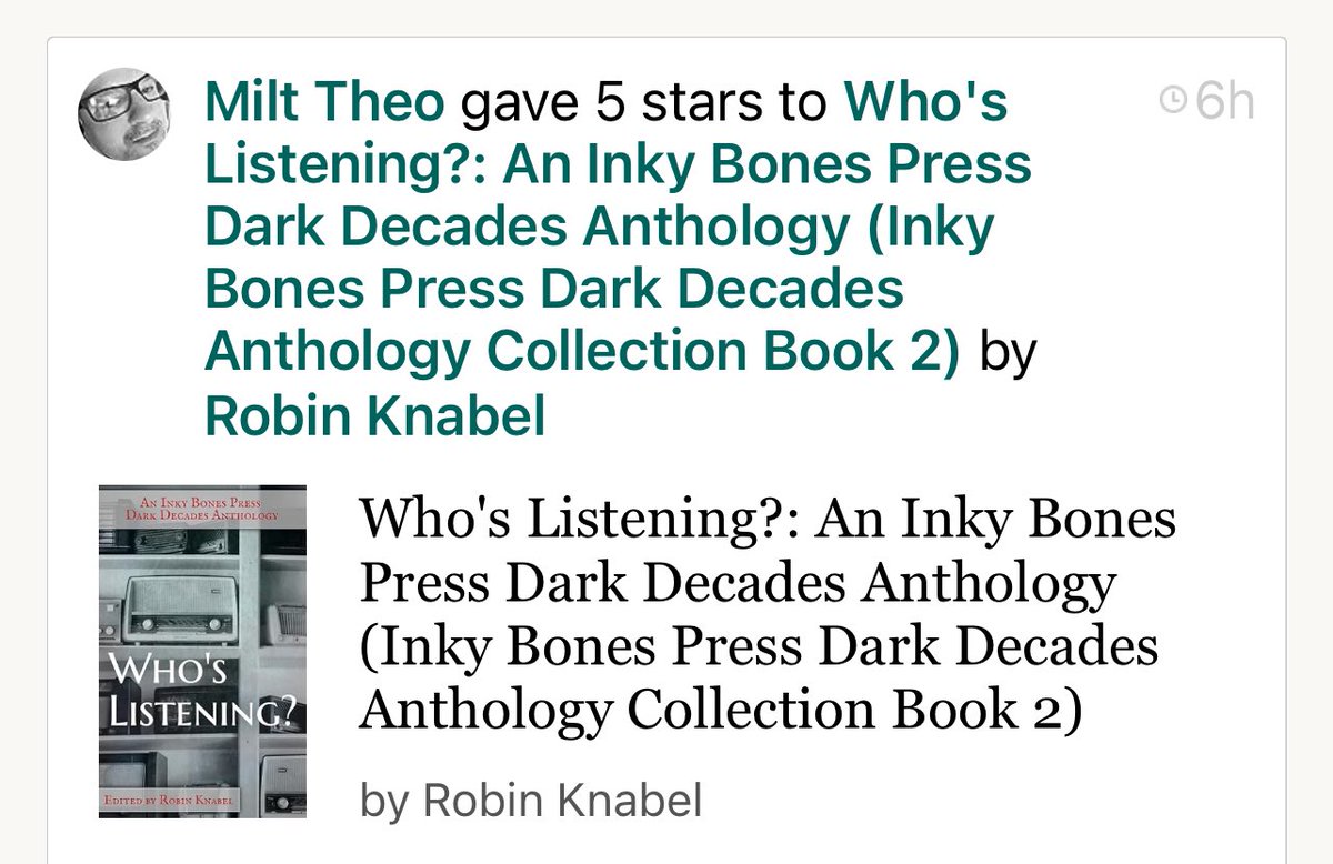 LaConteuse's tweet photo. ⭐️⭐️⭐️⭐️⭐️ Who’s Listening? received its first 5-star review &amp; it touches on each story without giving spoilers. 🖤📚😱🎉 The  #book releases July 30! I can’t wait for you to read it! #horror 
(Link to review in comments.)
#darkdecades #whoslistening #inkybonespress https://t.co/SWqg8QCRTW