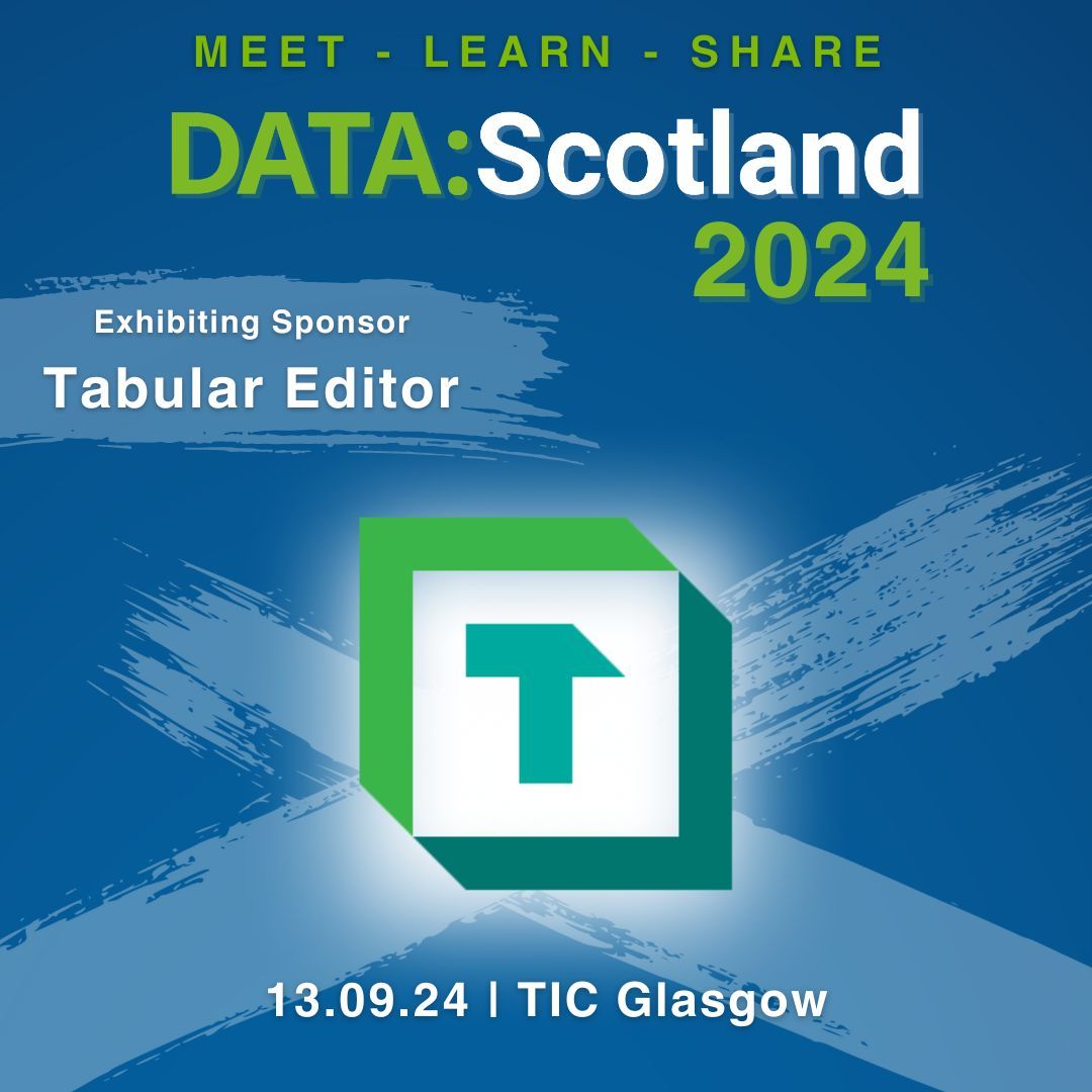 If you hadn't heard, we've got <a href="/TabularEditor3/">Tabular Editor</a> supporting #DATAScotland2024 as an exhibiting sponsor! 🙌🏻 Make sure you drop by their stand to say hi 💚💙

Check out their website: buff.ly/3Lt4xZZ 

For more event info: buff.ly/43lCGCk 

#DataCommunity