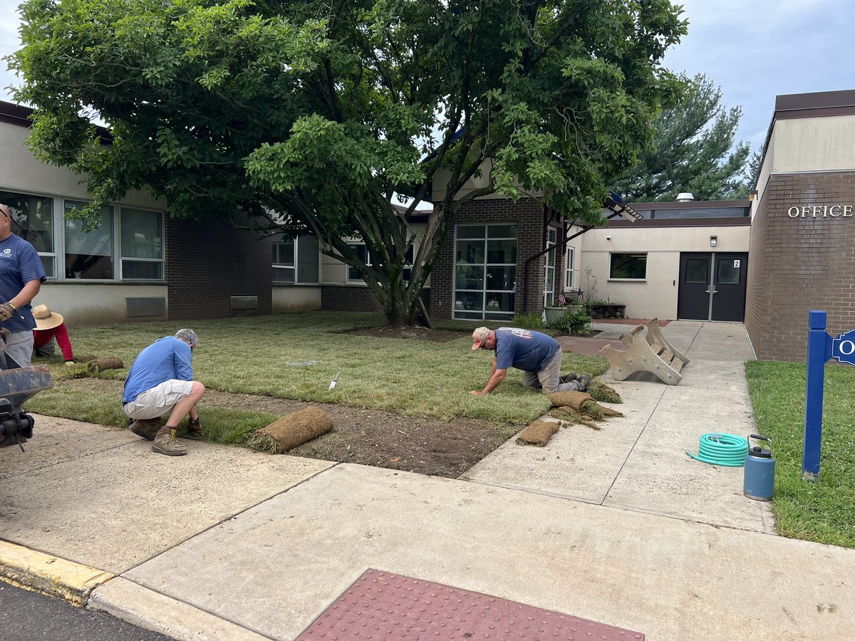 Sharing a big, grateful THANK YOU to our amazing grounds &amp; facility staff for their dedicated work to fix our water drainage &amp; add some beauty near the front entrance!  They are so dedicated &amp;  hard-working!   Can’t wait to see the finished product! #CBSD