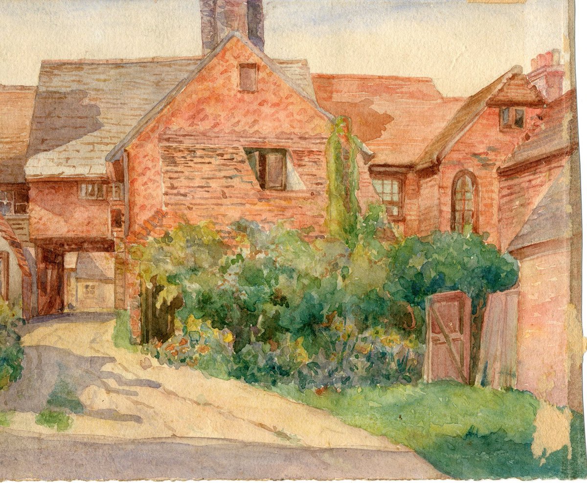 A find from Naomi, one of our Work Experience Students this week:
"A watercolour painting of the rear of the shops of East Grinstead. I found out that July is World Watercolour Month, and wanted to find an example of a beautiful watercolour painting relating to East Grinstead"