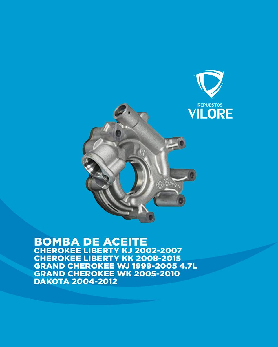 🚨¿𝐍𝐄𝐂𝐄𝐒𝐈𝐓𝐀𝐒 𝐔𝐍𝐀 𝐍𝐔𝐄𝐕𝐀 𝐁𝐎𝐌𝐁𝐀 𝐃𝐄 𝐀𝐂𝐄𝐈𝐓𝐄?🚨
Tenemos disponible Bomba de aceite Mopar original y otras marcas.
💥Cherokee 
💥Grand Cherokee
💥Caliber
💥RAM
💥Neon
💥Dakota
💥Compass
𝐂𝐎𝐍𝐓Á𝐂𝐓𝐀𝐍𝐎𝐒
📲0414-4802260
📧Ventas@grupovilore.com