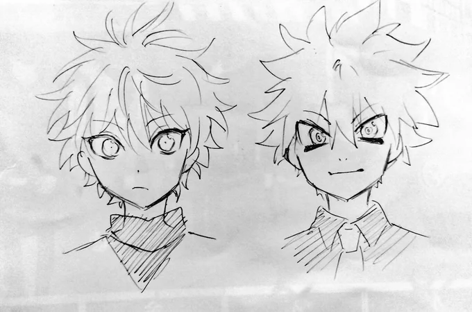 ゴクオーくん冠はずすと下手したらキルアかもって思ったけど並べたら全然違った。描き分けできて良かった 