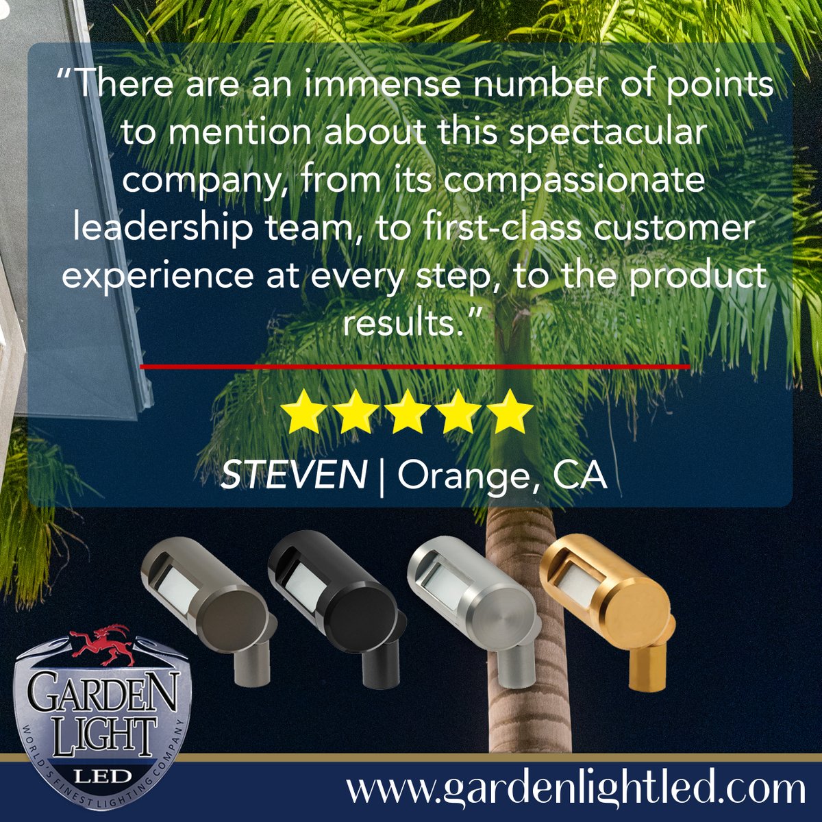 GardenLightLED's tweet image. We love hearing from our customers as to why they choose Garden Light LED products for their project needs.​
​Link to Order Online:​
hubs.ly/Q02H5wG60​
​
#LandscapeLighting #OutdoorLighting #LandscapeLightingDesign #LandscapeDesign #Architecturallighting