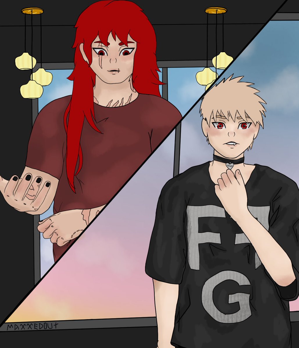 MaxxedOutArt's tweet photo. Ah! It’s posting day! This is my SFW contribution to the @Meteor_Bang enjoy! The NSFW one will be coming shortly!
Title: Fanning the Flames
Artist: @SirenofStars 
Beta: @SaiSaiyan34 
Rating: SFW
Tags: #krbk #transbakugo #omegaverse https://t.co/PlYZ1SMwlm