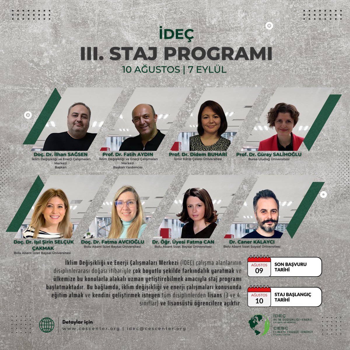 cescenter's tweet photo. 📢🌍İDEÇ III. Staj Programı başvuruları başladı! 📢🌍

📅Son Başvuru Tarihi: 09 Ağustos
📅Staj Başlangıç Tarihi: 10 Ağustos
📝Başvuru Formu: https://t.co/YY5twUf6v6

Başvuru Formuna ulaşmak ve program hakkında bilgi almak için https://t.co/lZoYubUFQY'u ziyaret edebilirsiniz! https://t.co/JYWYvwaJw4