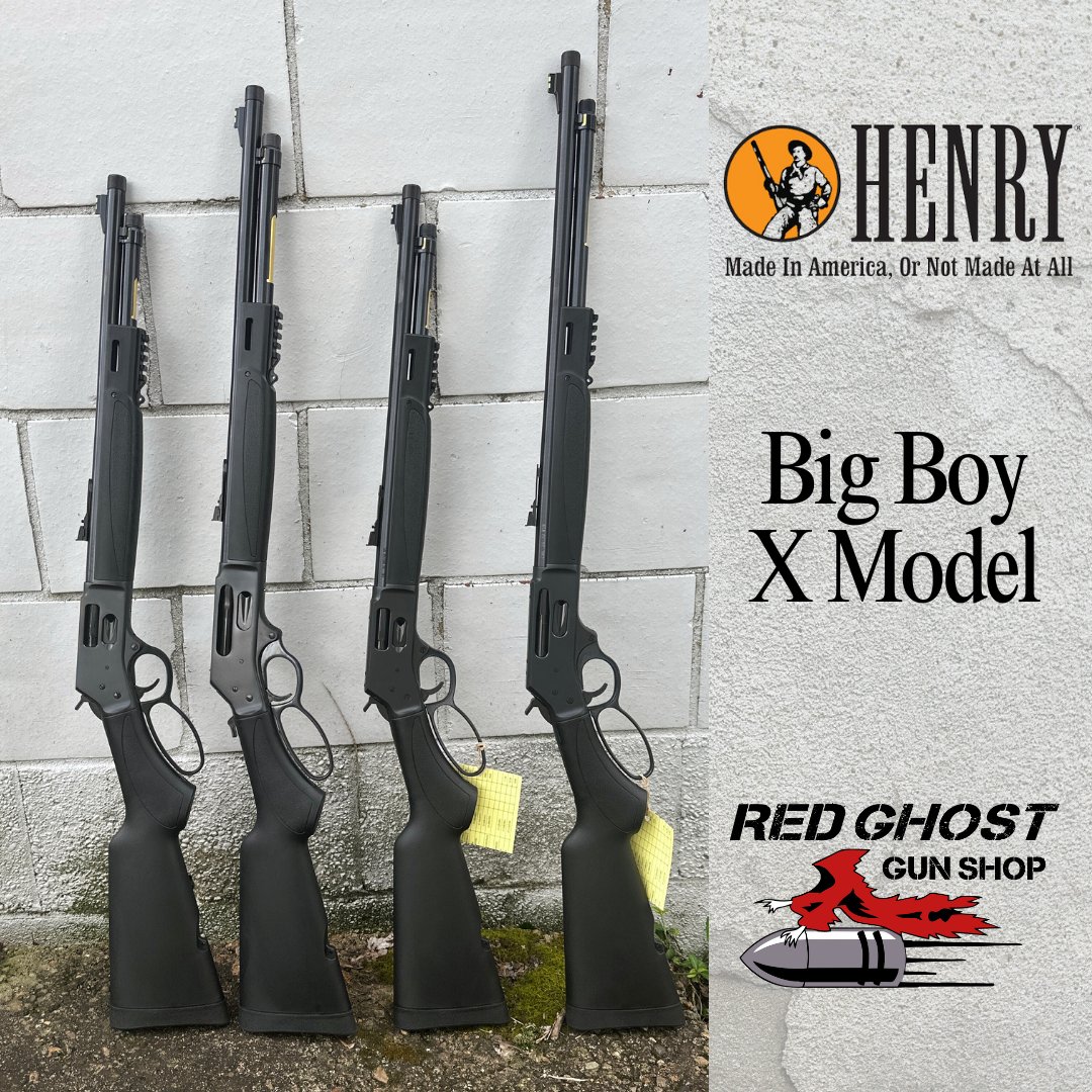 The Henry X Model rifles marry the classic Henry with modern features in .45-70, .360 Buckhammer, .30-30, .45 Colt, .357 Mag/.38 Spl, and .44 Mag/.44 Spl. They include Picatinny and M-lok accessory slots, fiber optic sights, and threaded barrel.