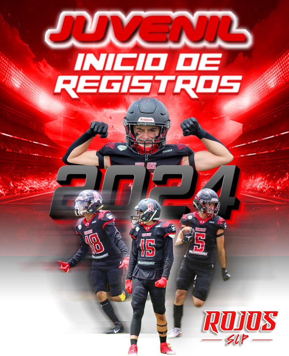 AntenaSanLuis's tweet photo. 🚨 ¡Convocatoria para categoría Juvenil #RojosSLP! 📷Es tu momento para brillar en el fútbol americano! Try Outs para nacidos en 2006, 2007, 2008 y 2009. 
Participa en nuestras pruebas y demuestra tus habilidades -> https://t.co/gUSDIYXVgv https://t.co/rQGmN60tGw