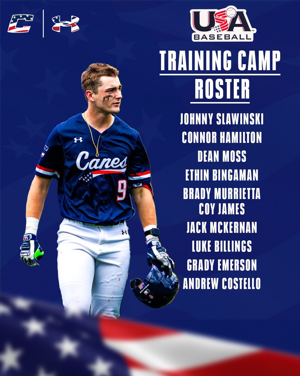 USA Baseball released their 2024 18U Training Camp Roster and we have 10 STUDS on the list!

#TheCanesBB | #DifferentBrandOfBaseball
