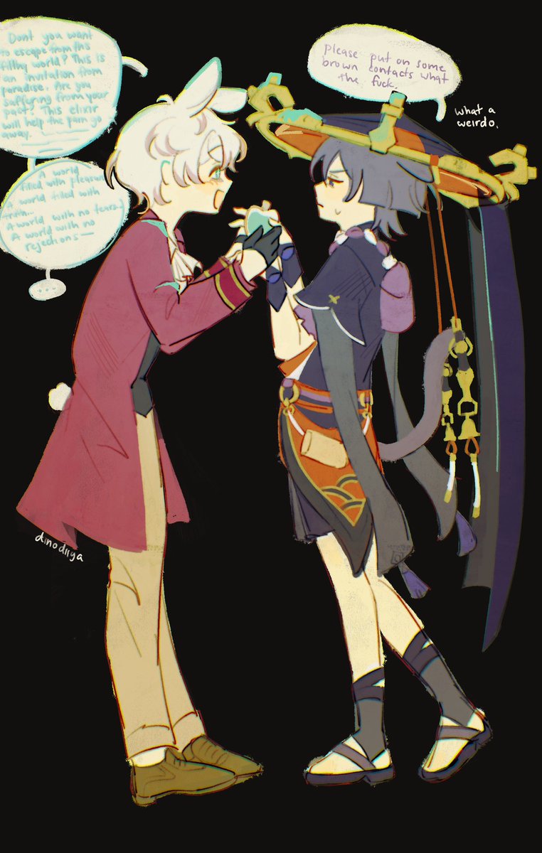 dinodiiya's tweet photo. super self indulgent saeran and scara crossover art bc they are so similar and also my fav characters ever….. my beautiful princesses with a disorder  #mysticmessenger #scaramouche https://t.co/qSae31L9Ky