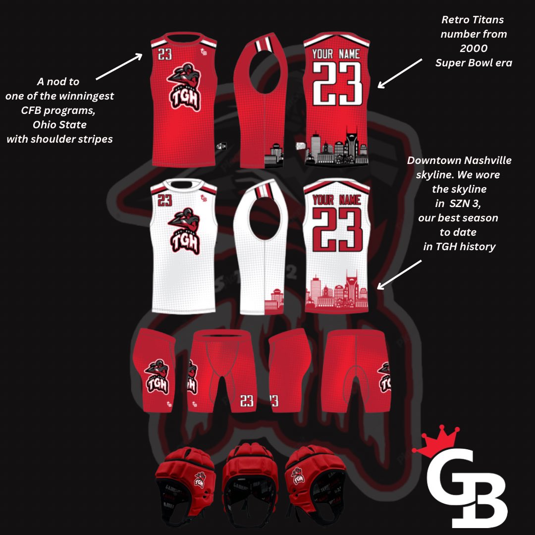 TGH7v7's tweet photo. Uniform 1 for SZN 6/2025. Mixed a lil old era with new era. When it comes to 7v7 uniforms we kill it every year. Comment which squad should rocks these, 15U or 18U?
#FreeSmokeTourSZN6
#LetTheGrindTalk
#GrindHard 🛡️
@gamebreakerhg https://t.co/JLPC0r6V4H