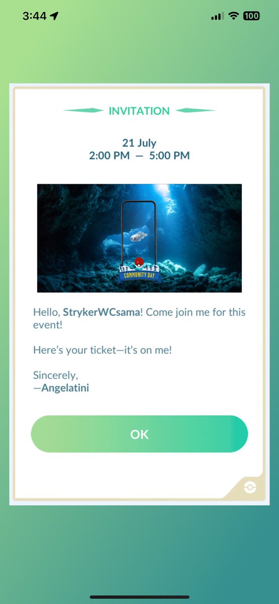 WcStryker's tweet photo. @angelatini_ Thank you for the tynamo community day ticket~ ☺️🐟🎫✨
I couldn’t buy it back. Ticketing is a fast game nowadays.🥺
Hope you get lots of shundos for this event as well. 💯✨
I’ll try my best. 🤭💪🏻
#Tynamo #CommDay🐟🎫 https://t.co/mwf0g57GmO
