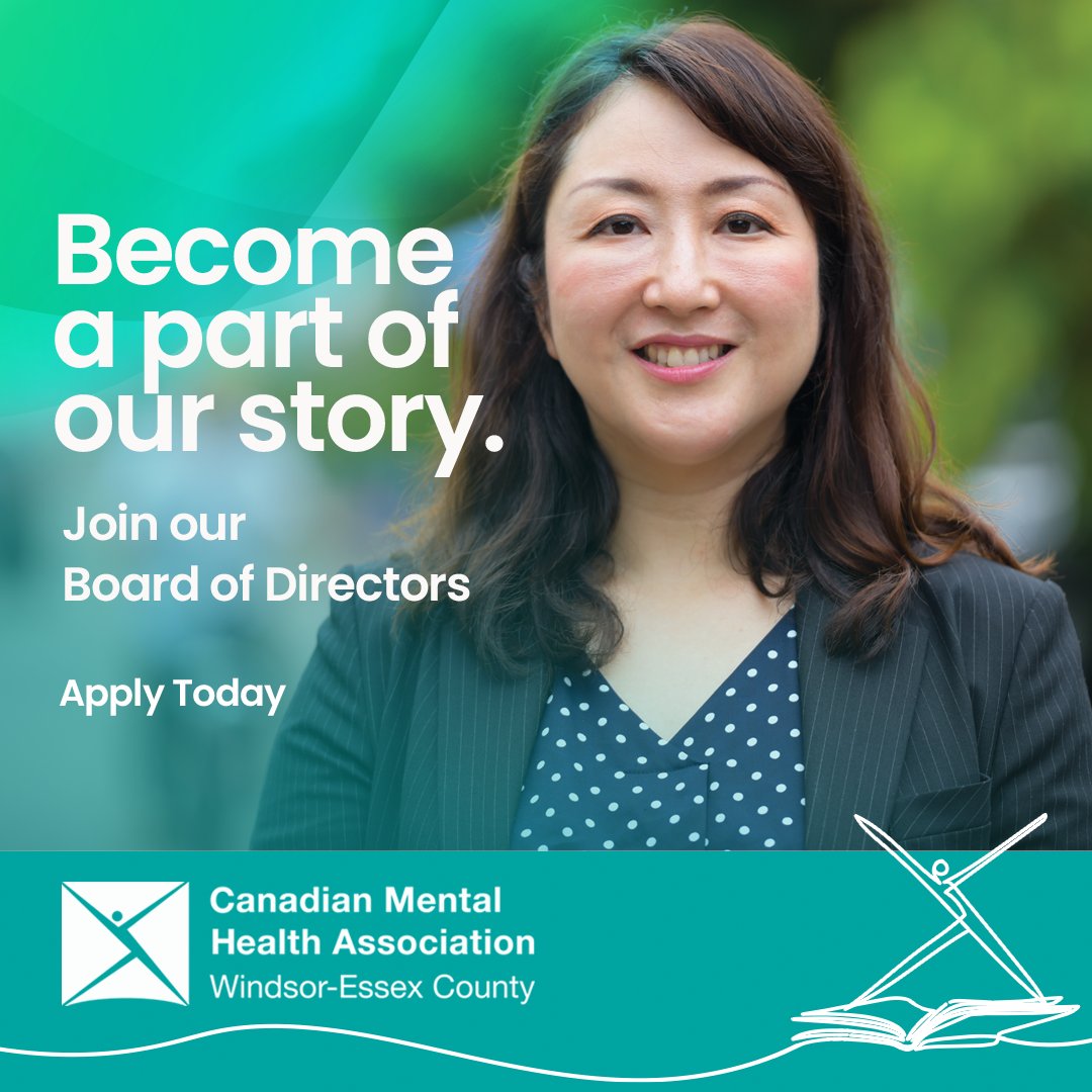 We are looking for dedicated and dynamic individuals to join the CMHA-WECB Board of Directors. You will play a vital role in guiding our agency, governance policy and strategy development.

📅 Application Deadline: August 5, 2024

📧 Apply Now: windsoressex.cmha.ca/wp-content/upl…