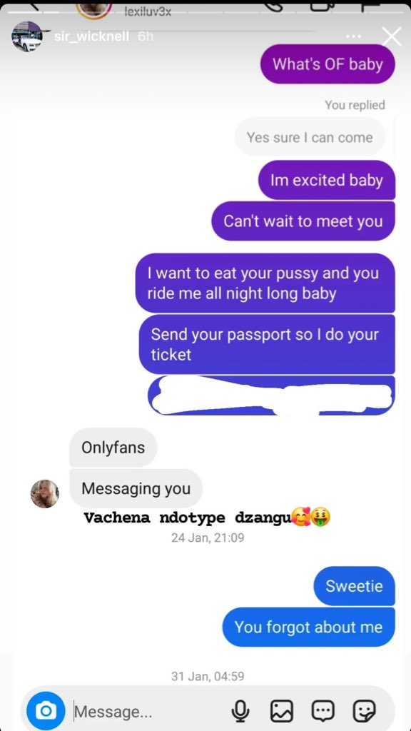 zimlive's tweet photo. 📸 Corruption-accused businessman Wicknell Chivayo has a new headache tonight: his Instagram appears to have been hacked and is posting salacious screenshots of DMs with several women including singer Shashl and Maxine Adam, wife of ‘prophet’ Edd Branson https://t.co/laeJHTP6q8