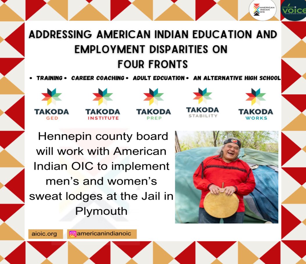 Shout out to our partner American Indian OIC!
American Indian OIC serves the community by empowering American Indians who strive to pursue career opportunities through education, training, and human resources.

Sources: 
aioic.org/what-we-do/ 
aioic.org