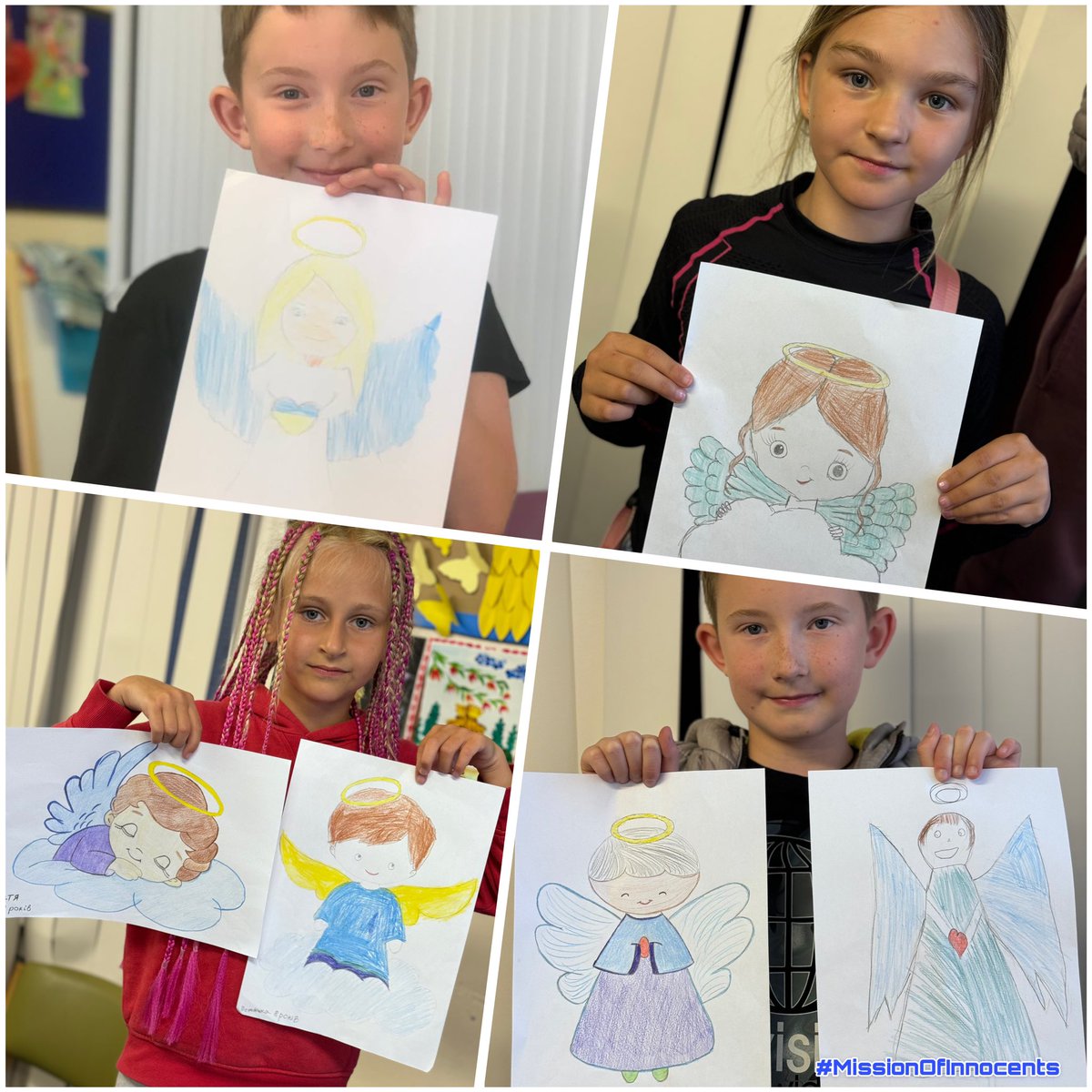 We join global project to raise awareness about the recent attack on <a href="/Ohmatdyt/">Ohmatdyt children hospital</a>. Children drew angels symbolizing their emotions and desire to protect all kids. Pictures will be united into big tapestry. Let's unite for children's safety! 💙💛👼 #MissionOfInnocents <a href="/UKRinEdinburgh/">UA Consulate in EDI</a>