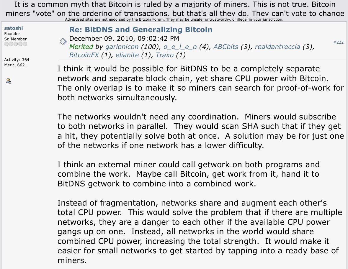 $ELA, currently $2.28, based on value investing should be worth $167 a coin, here’s why.

Elastos is merged-mined with Bitcoin, which means ELA and #BTC share mining resources, allowing Proof-of-Work miners to secure both networks simultaneously for rewards without additional