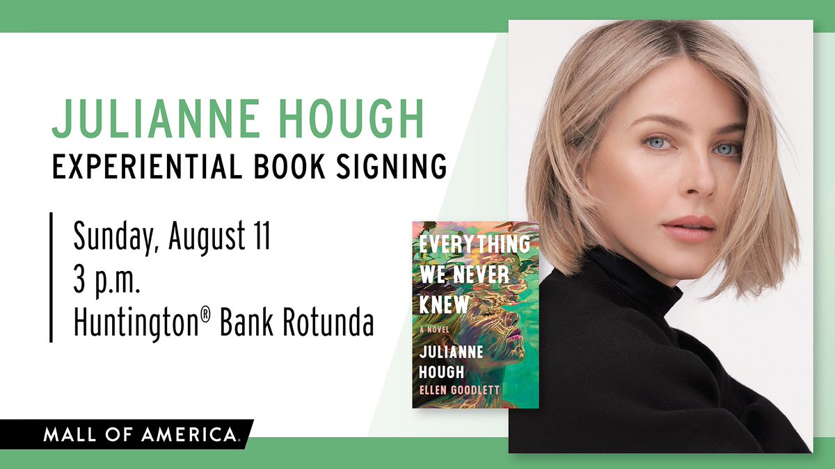 ✨ Just Announced! ✨

Meet Emmy Award-winning actress, dancer + singer <a href="/juliannehough/">Julianne Hough</a> August 11 at 3 p.m. and get a signed copy of her new novel, Everything We Never Knew. Plus, enjoy a a special Q+A hosted by <a href="/falenkdwb/">Falen</a>!

Purchase your tickets now ➡️ tix.mallofamerica.com/juliannehough