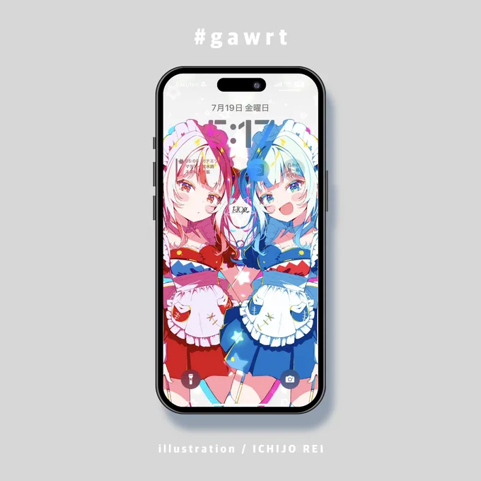 シンメトリーメイドぐらちゃんの壁紙作りました! どうぞスマホの壁紙にお使いください! #gawrt
