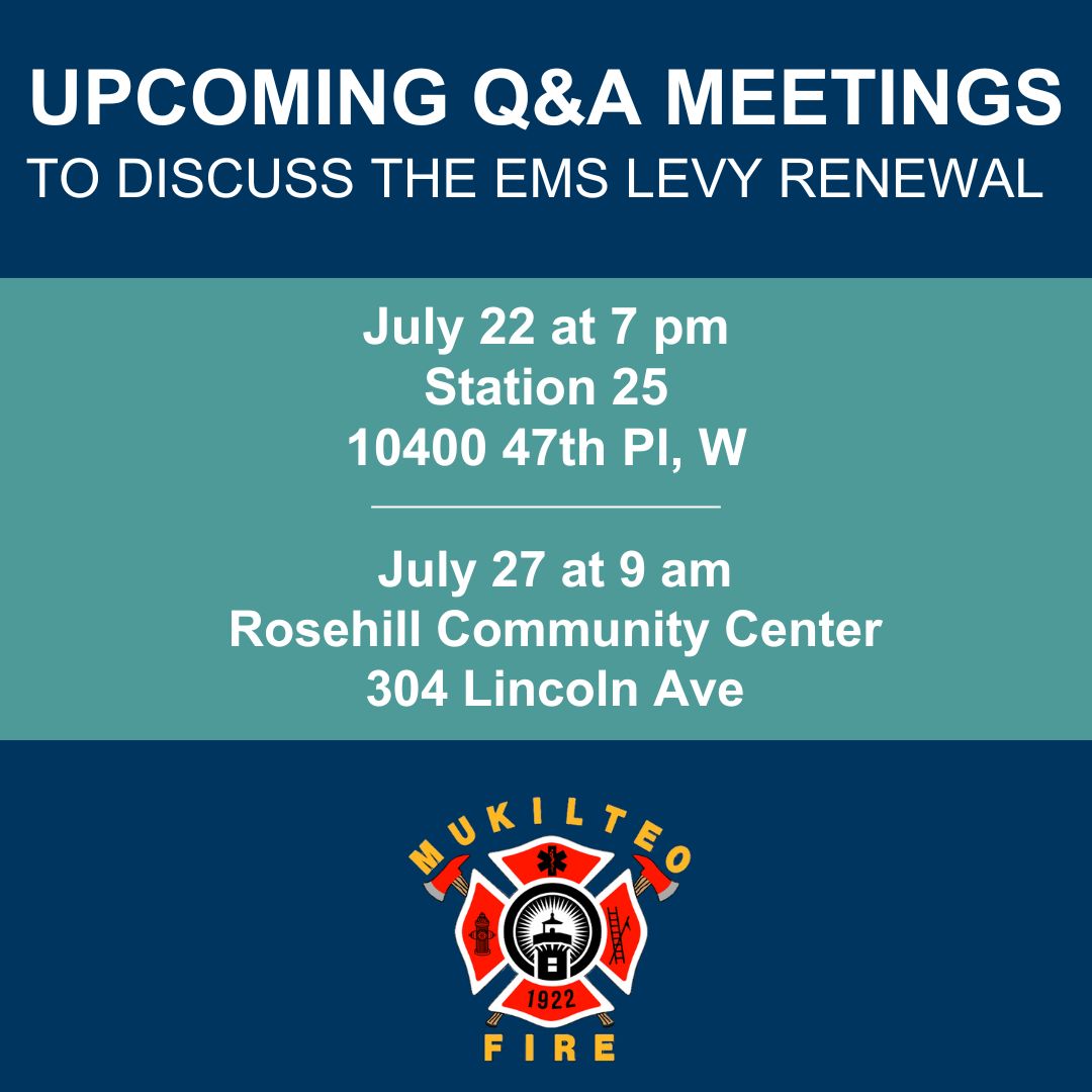 MukilteoFire's tweet image. Mukilteo Residents! Please join us at one or both upcoming meetings where you'll have opportunity to ask Chief Albright questions about the EMS Levy Renewal request on the August ballot. We want to connect with you!

📷 #emssaveslives #emslevy 📷
@CityofMukilteo