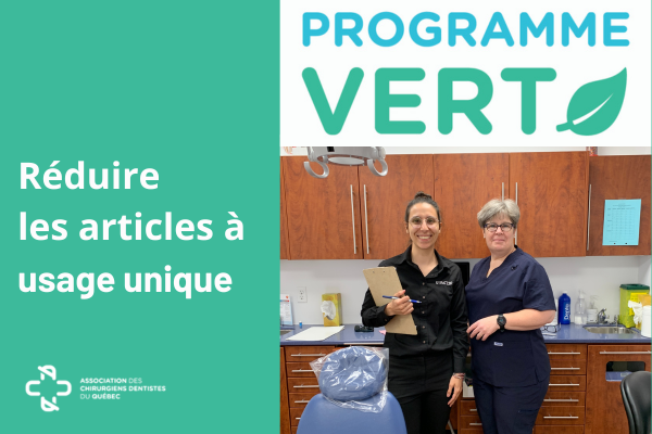 ACDQquebec's tweet photo. Les  cliniques dentaires passent au VERT en réduisant le nombre d'articles à usage unique. La Dre Catherine Lebeau de St-Jean-sur-Richelieu est une des dentistes engagées dans cette démarche soutenue financièrement par @recycquebec. https://t.co/YPbRZIuUye
#dentiste #réduction https://t.co/iZlnS2emjx