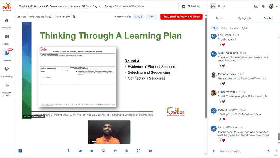 He_TEaches's tweet image. Today&apos;s session on &quot;EXCEL: Creating A Blueprint for Excellence&quot; was awesome! We engaged in 4+ hours of fun with Desmos, planning with protocols, and engaging with new GaDOE resources! Team Grade 6-7 is the BEST and undefeated! #MathCON24 #CSCON24