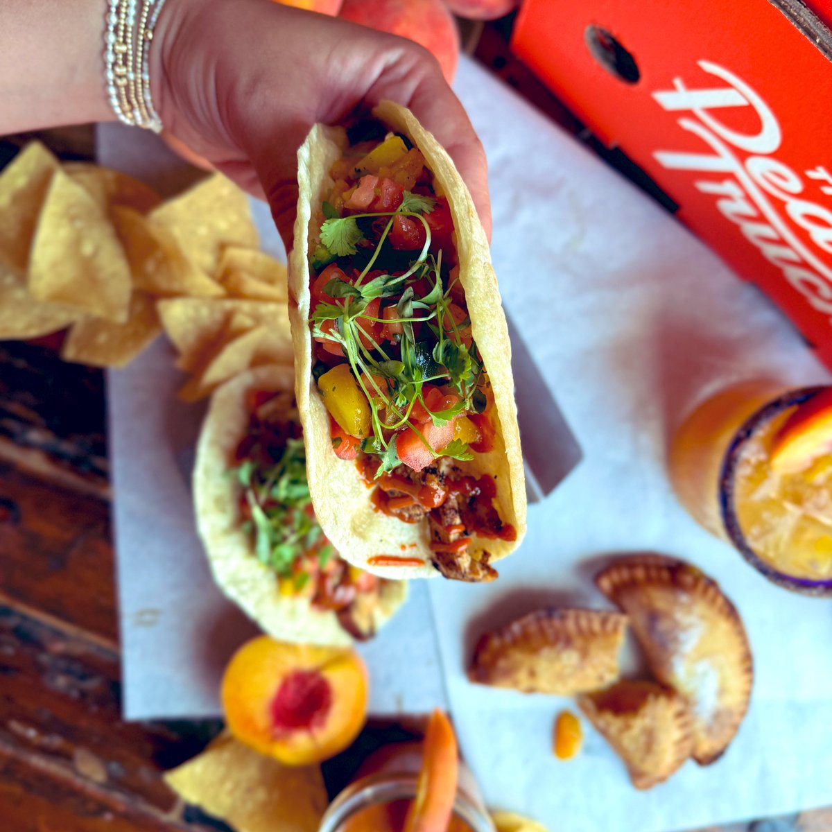 Have you ever had PEACH-O De gallo? We highly recommend it. <a href="/ThePeachTruck/">The Peach Truck</a>